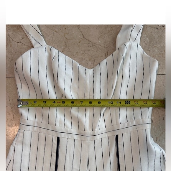 Alexis Sleeveless Blue and White Edaline Flared-Leg Striped Jumpsuit - Size L - Picture 6 of 6